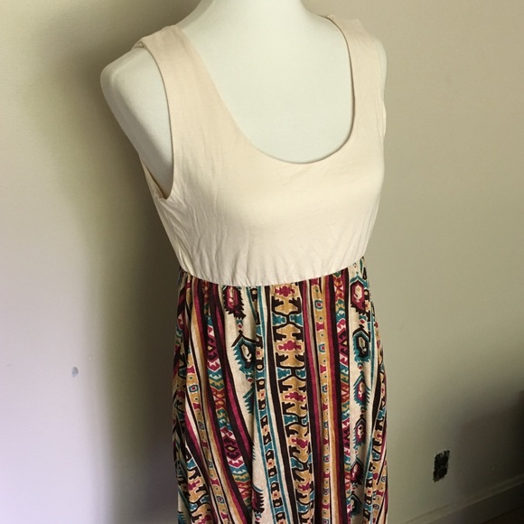 🎉 Coco Beach Tribal Print Sleeveless Midi Dress - Picture 2 of 6